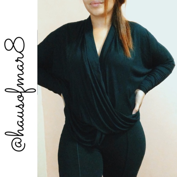 Long sleeve black sweater top - Picture 3 of 7